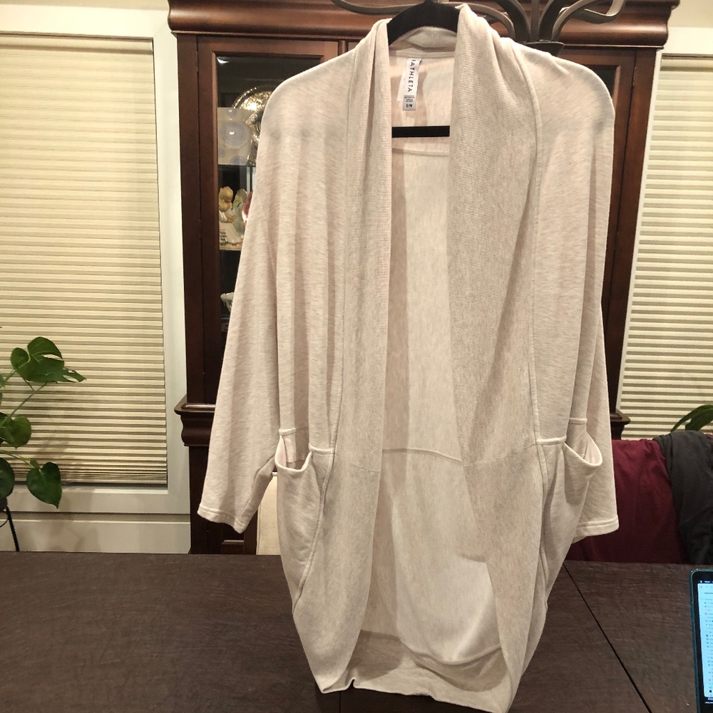 Athleta Athleisure Cardigan - oatmeal colored, size S/M
